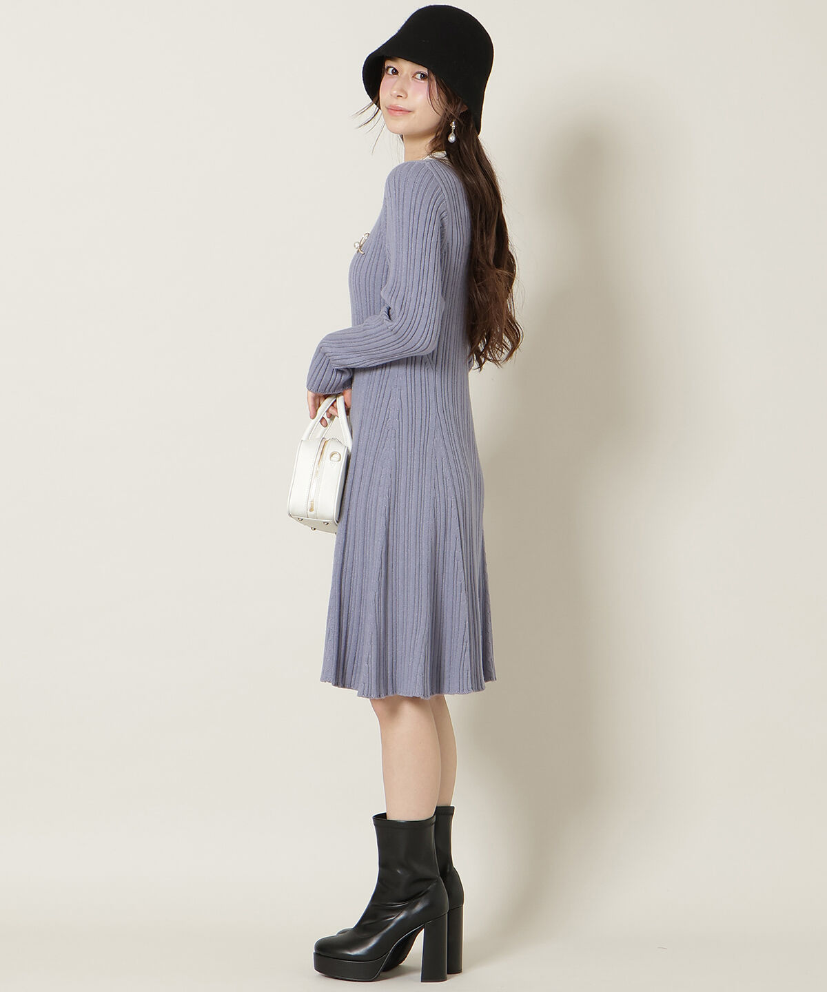 WILLSELECTION「ポロカラーフレアニットワンピース」|ワンピース|