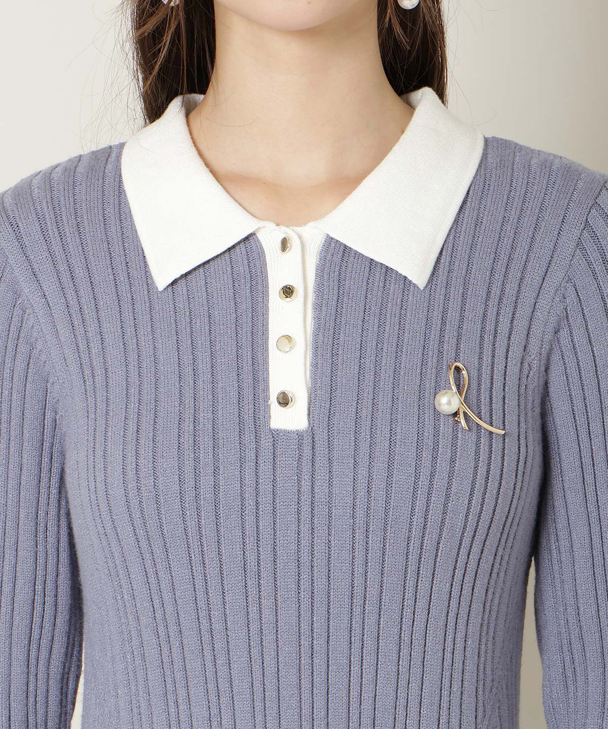 WILLSELECTION「ポロカラーフレアニットワンピース」|ワンピース|