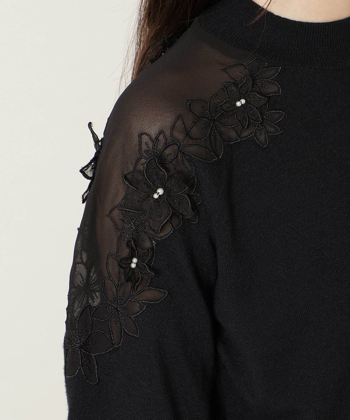 WILLSELECTION「ショルダーエンブロイダリーニット」|ニット・セーター|