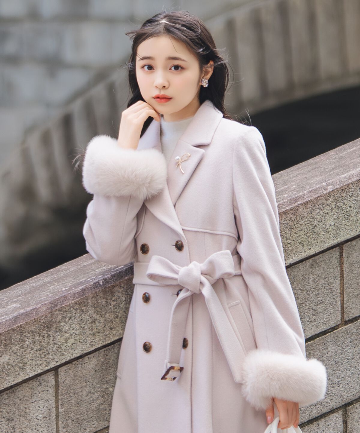 WILLSELECTION「リアルファー付きウールフレアコート」|その他|