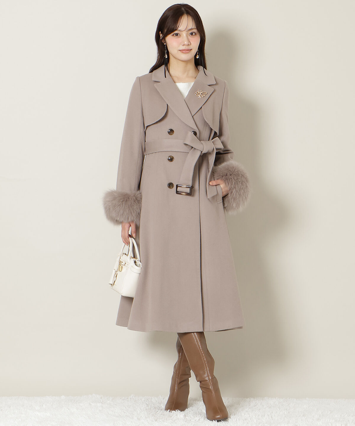 WILLSELECTION「リアルファー付きウールフレアコート」|その他|