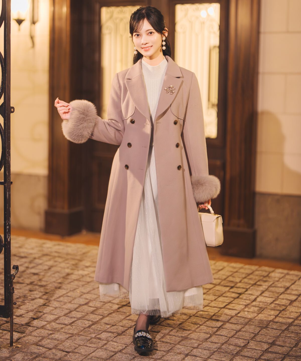 WILLSELECTION「リアルファー付きウールフレアコート」|その他|