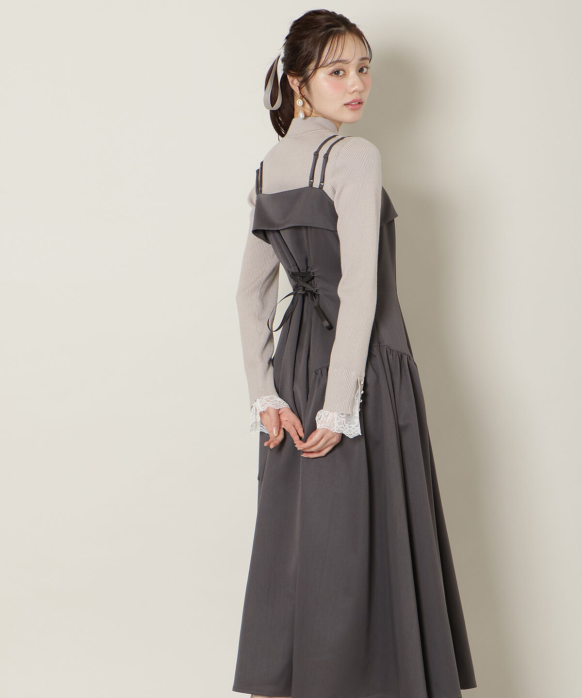 WILLSELECTION「ギャザー切替ストラップキャミワンピース」|ワンピース|