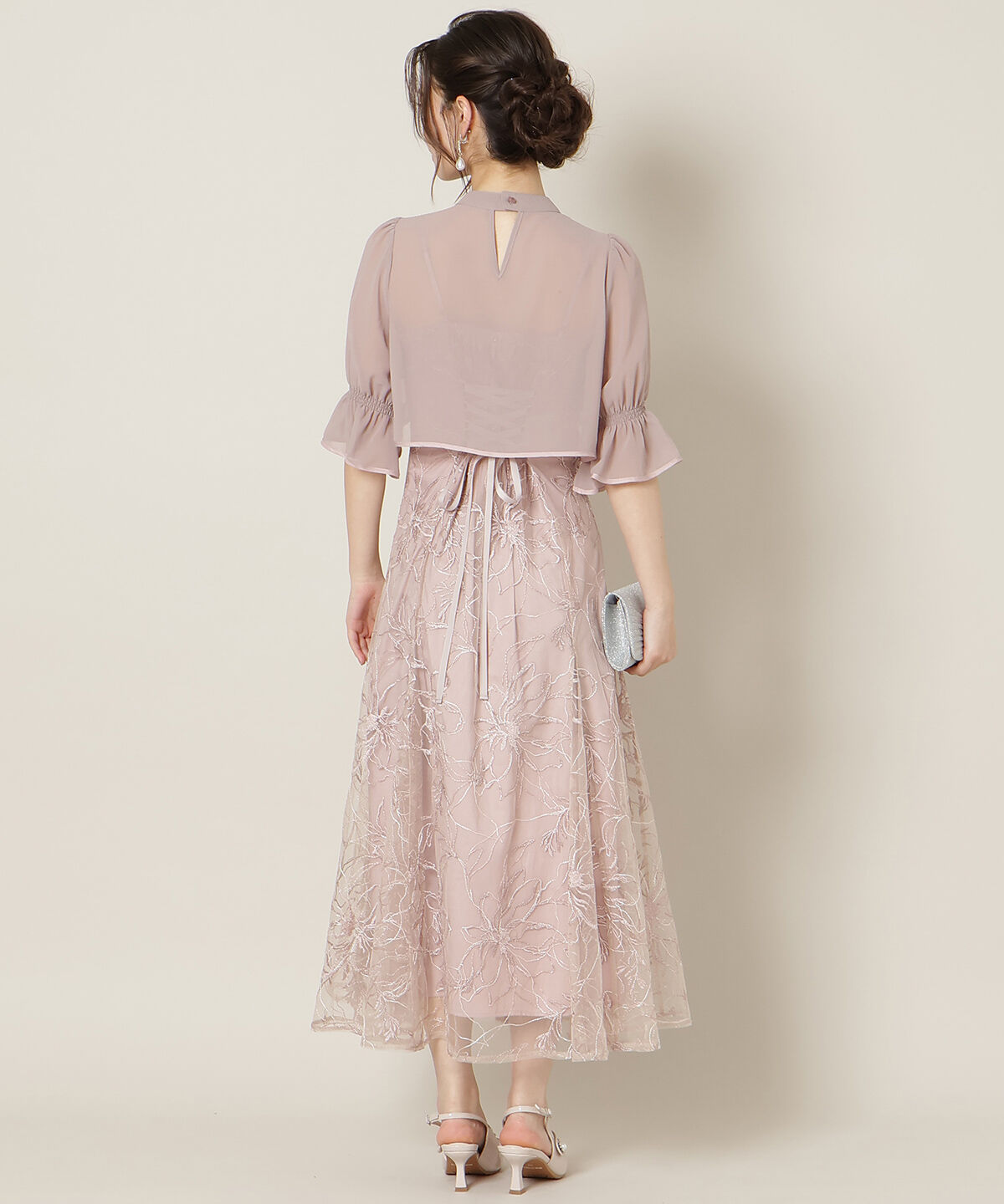 WILLSELECTION「フロントスリットフレアブラウス&times;フレアレースキャミワンピース」|ドレス|