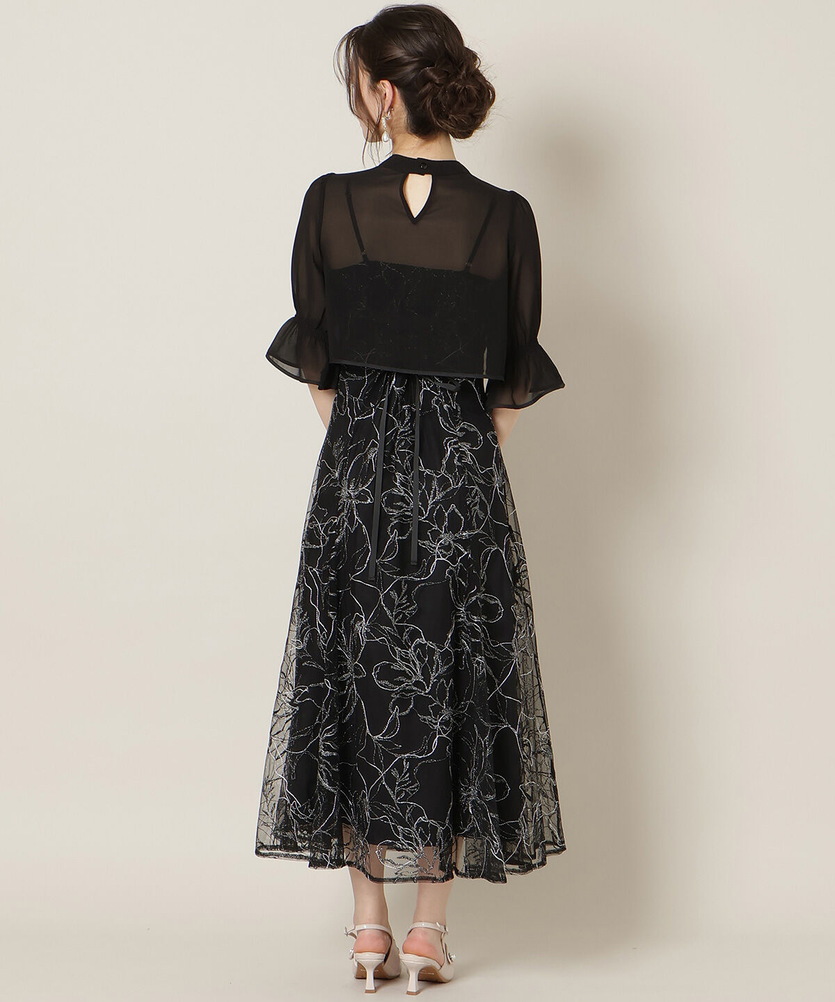 WILLSELECTION「フロントスリットフレアブラウス&times;フレアレースキャミワンピース」|ドレス|