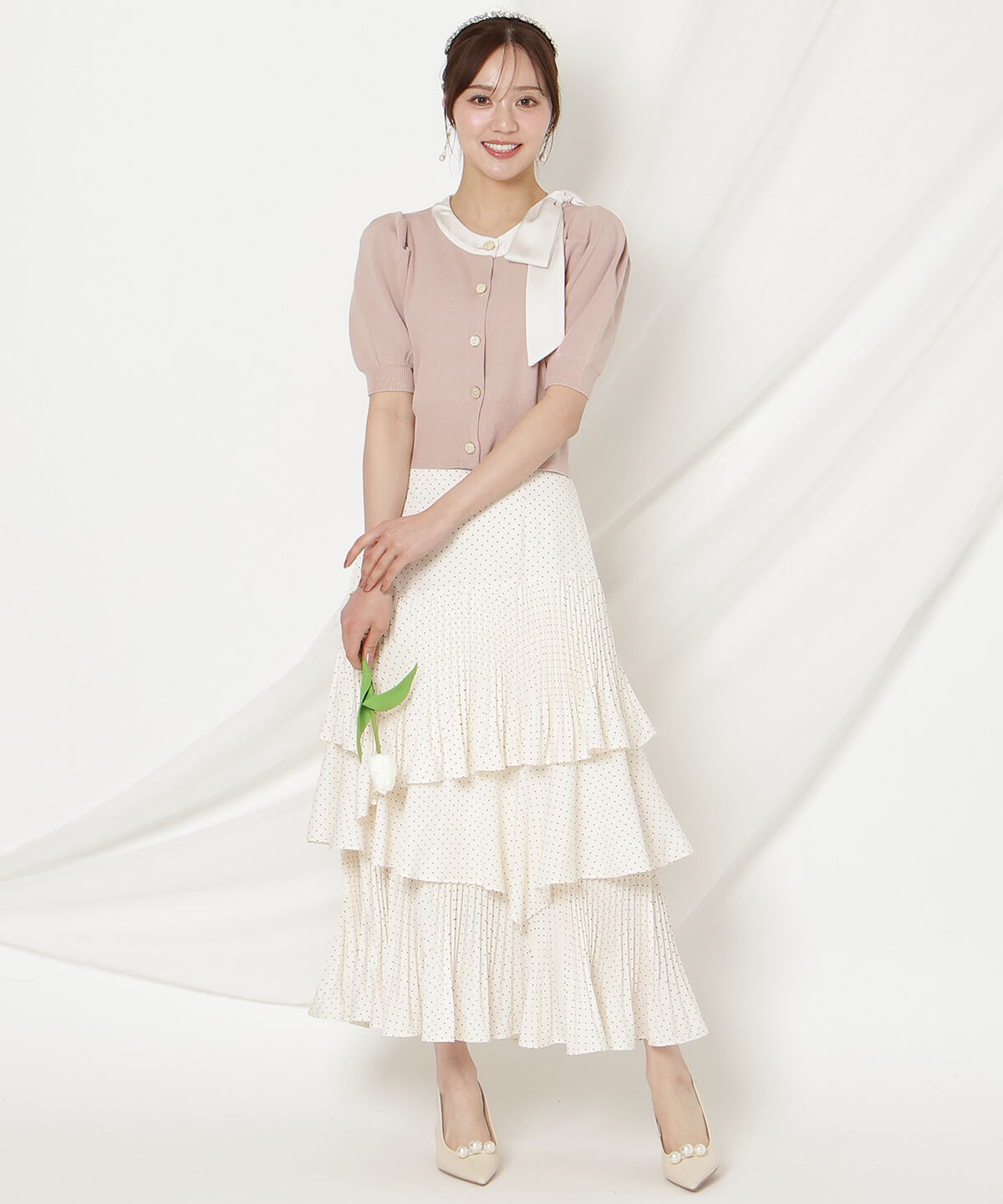 WILLSELECTION「リボンパフカーディガン」|カーディガン|