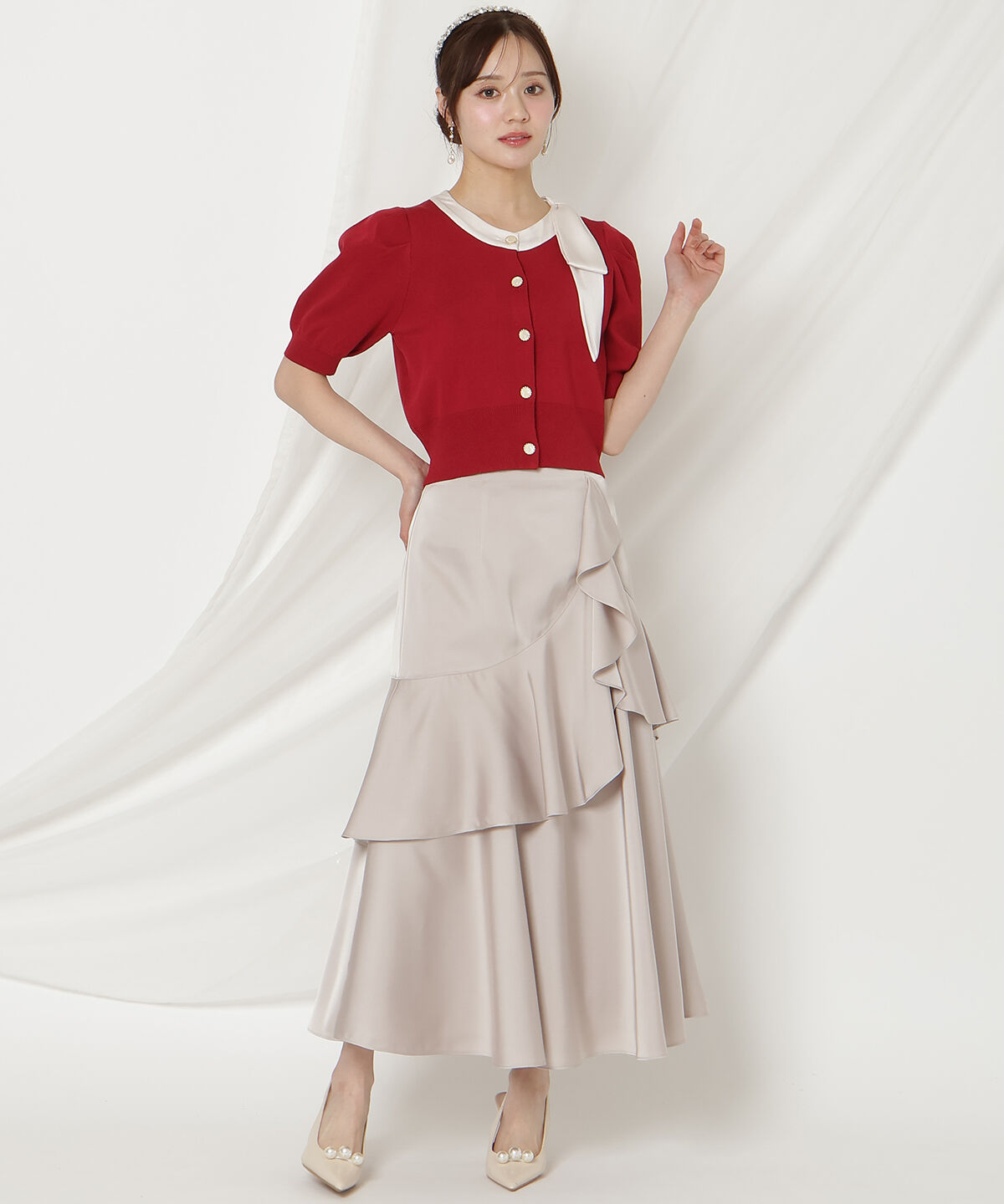 WILLSELECTION「リボンパフカーディガン」|カーディガン|