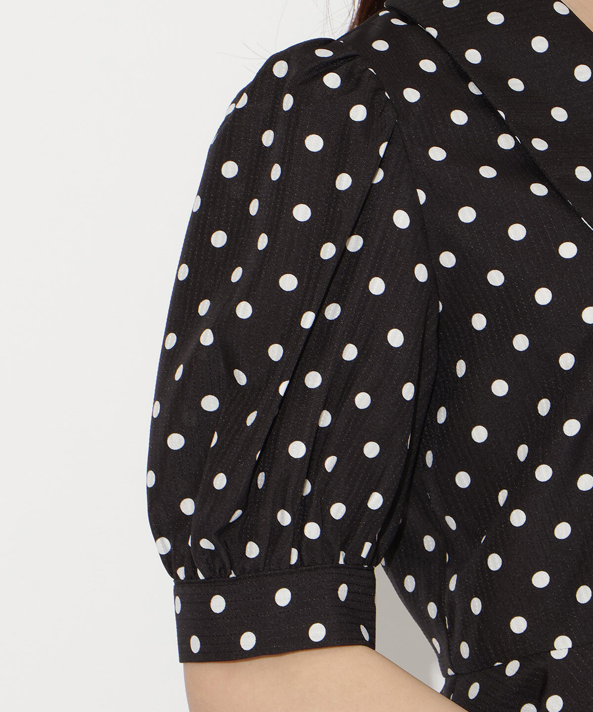 WILLSELECTION「パフスリーブドットブラウス」|シャツ・ブラウス|