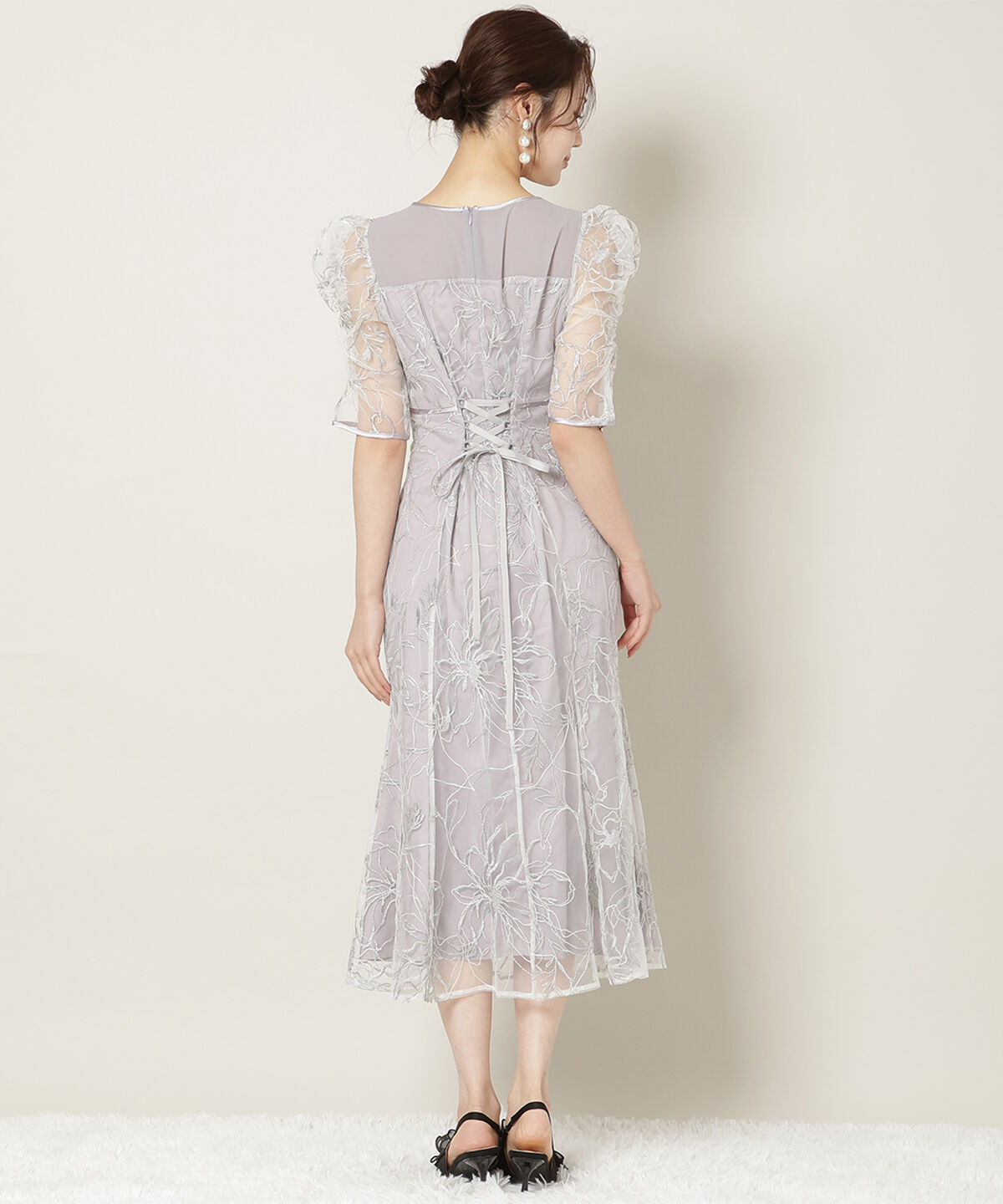 WILLSELECTION「刺繍レースアシンメトリーマーメイドワンピース」|ドレス|