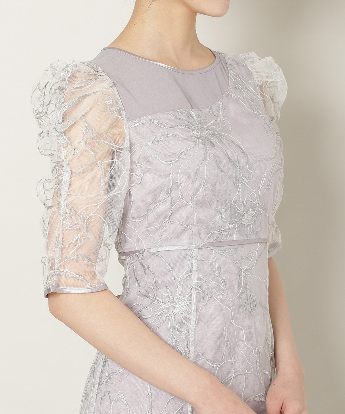 WILLSELECTION「刺繍レースアシンメトリーマーメイドワンピース」|ドレス|