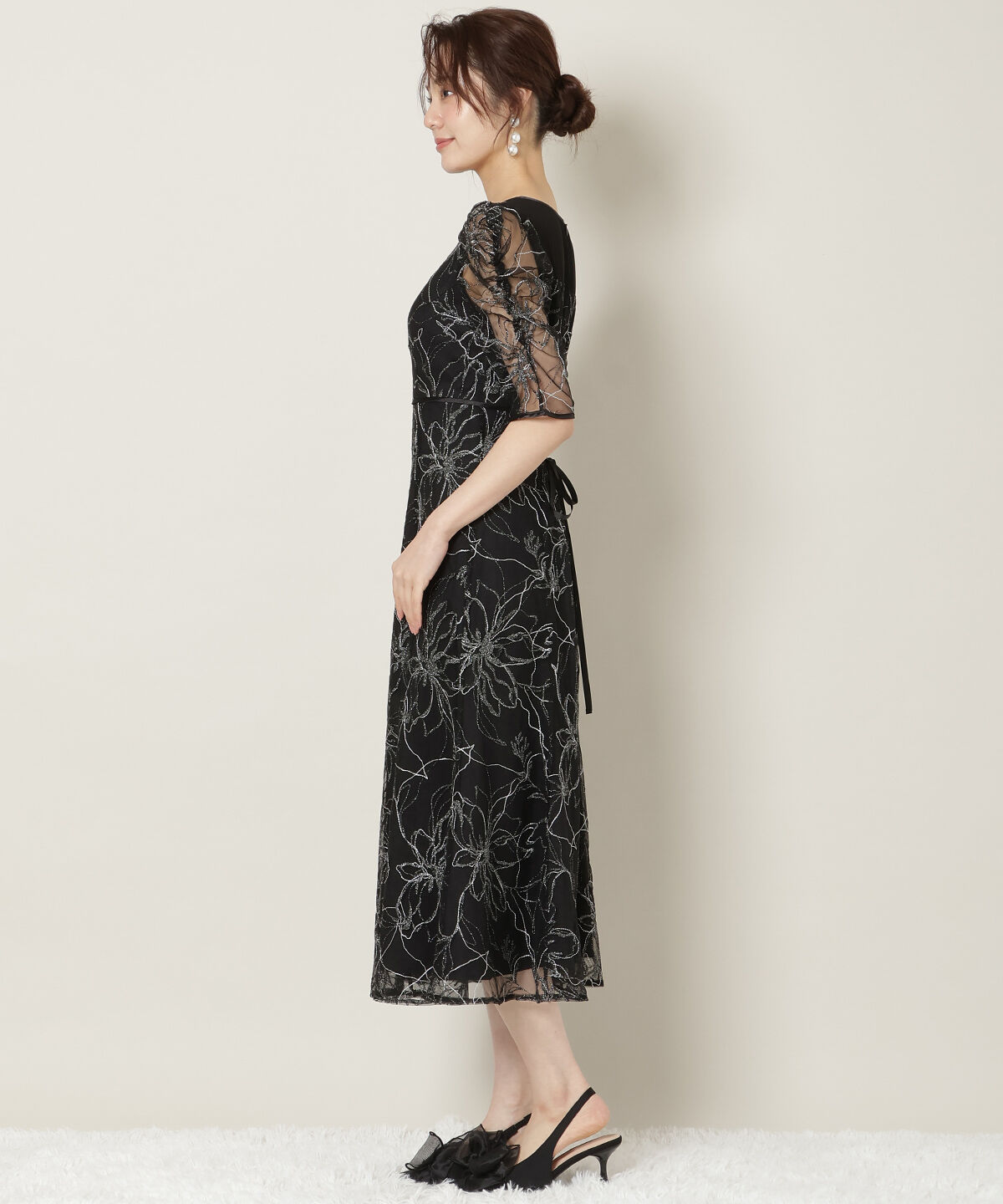 WILLSELECTION「刺繍レースアシンメトリーマーメイドワンピース」|ドレス|