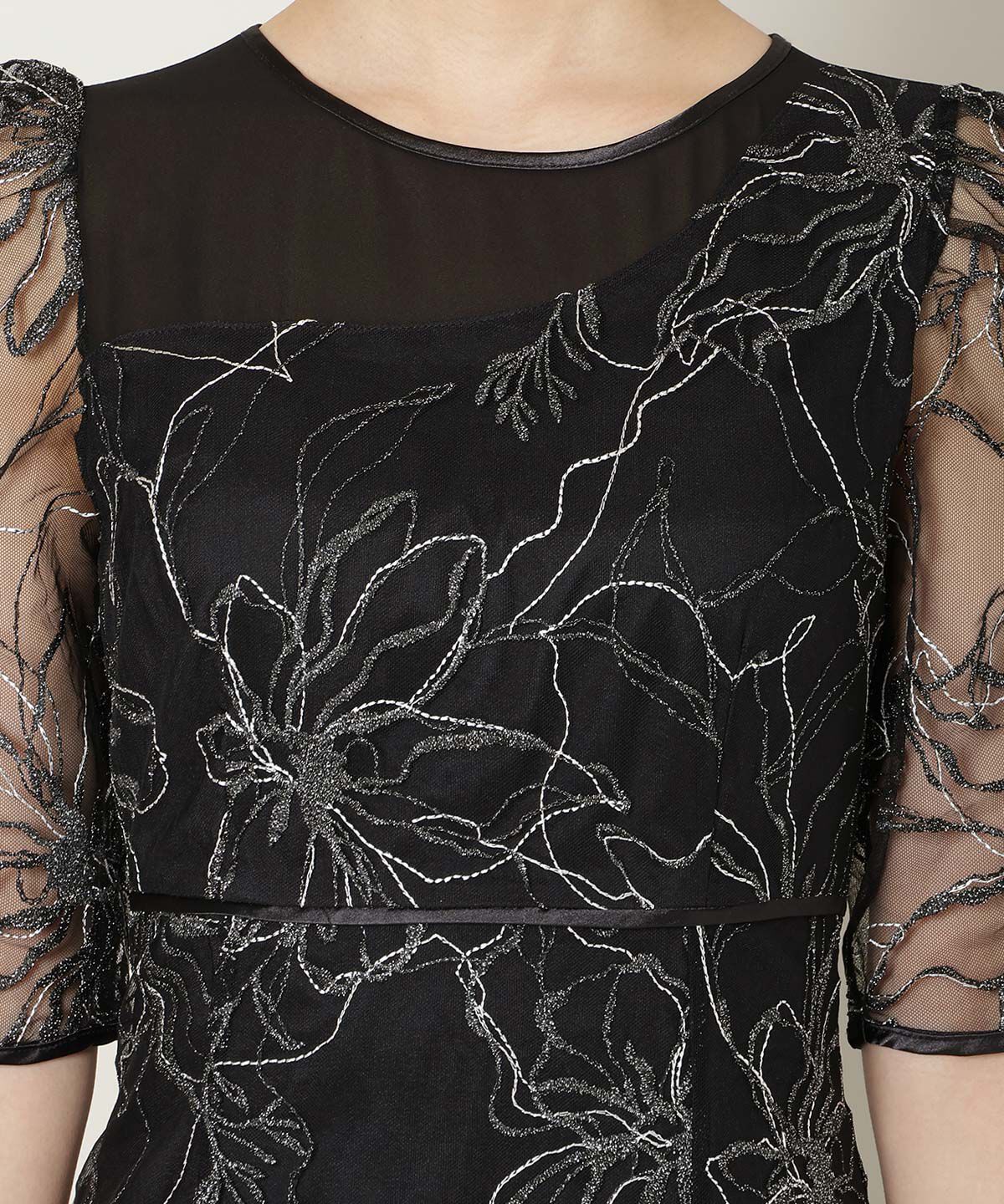 WILLSELECTION「刺繍レースアシンメトリーマーメイドワンピース」|ドレス|