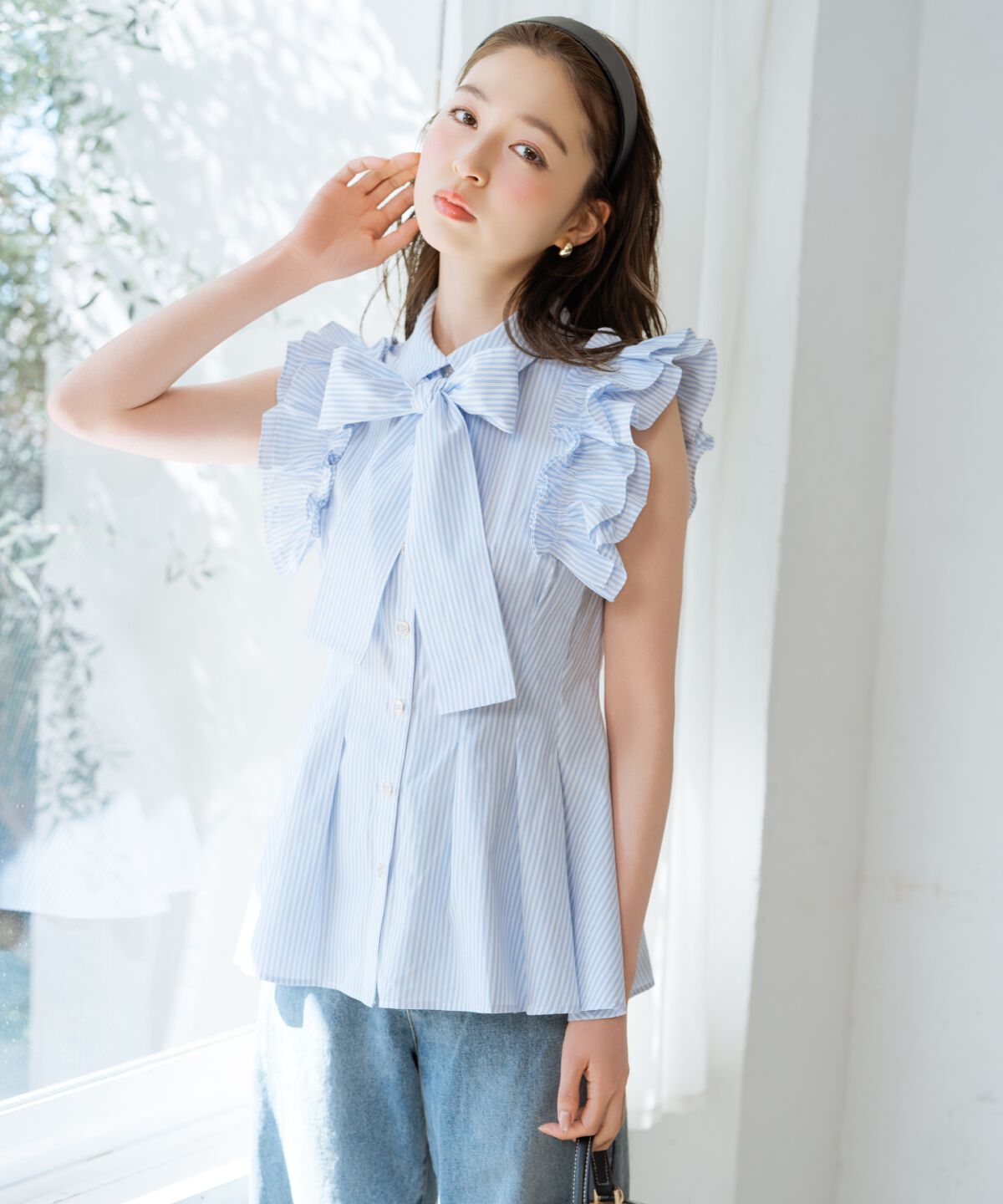 WILLSELECTION「フリルスリーブペプラムブラウス」|シャツ・ブラウス|purpleborderｽﾄﾗｲﾌﾟ