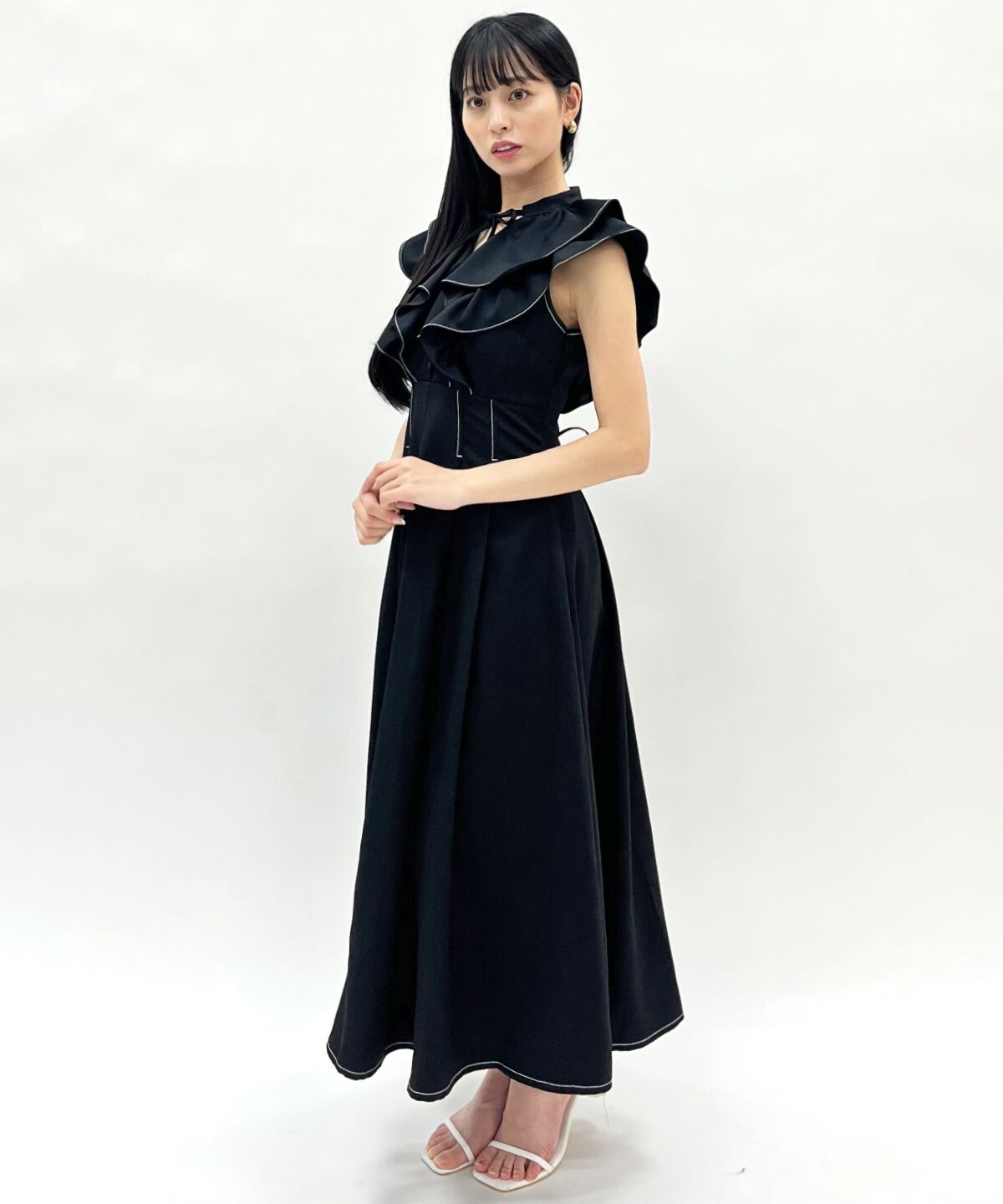 WILLSELECTION「ナローリボンラッフルフリルワンピース」|ワンピース|