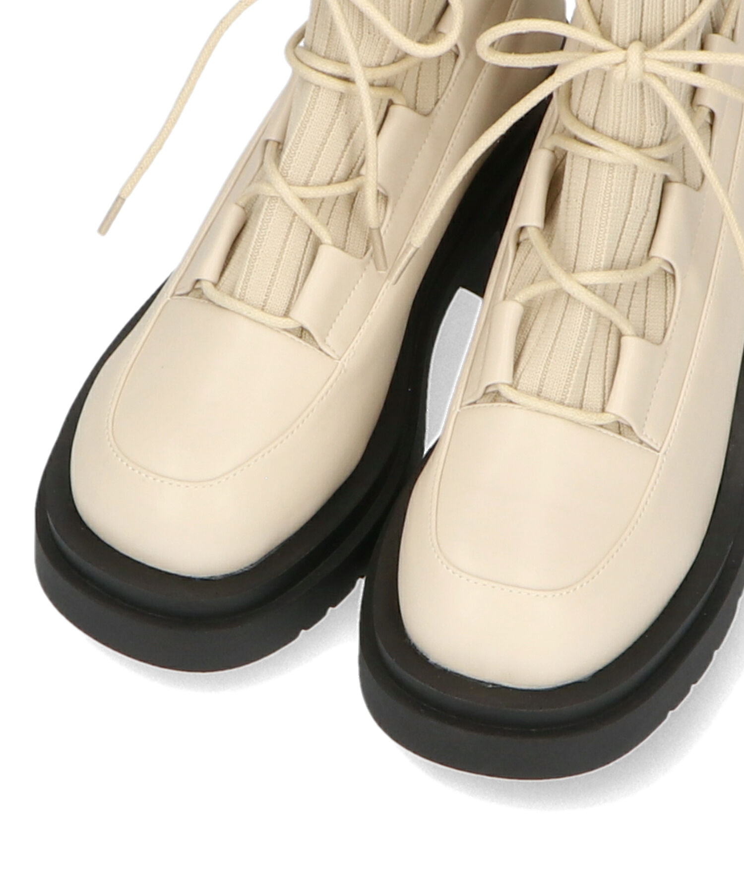 ORiental TRaffic「ニット ドッキング レースアップ ブーツ /41402」|ショートブーツ|