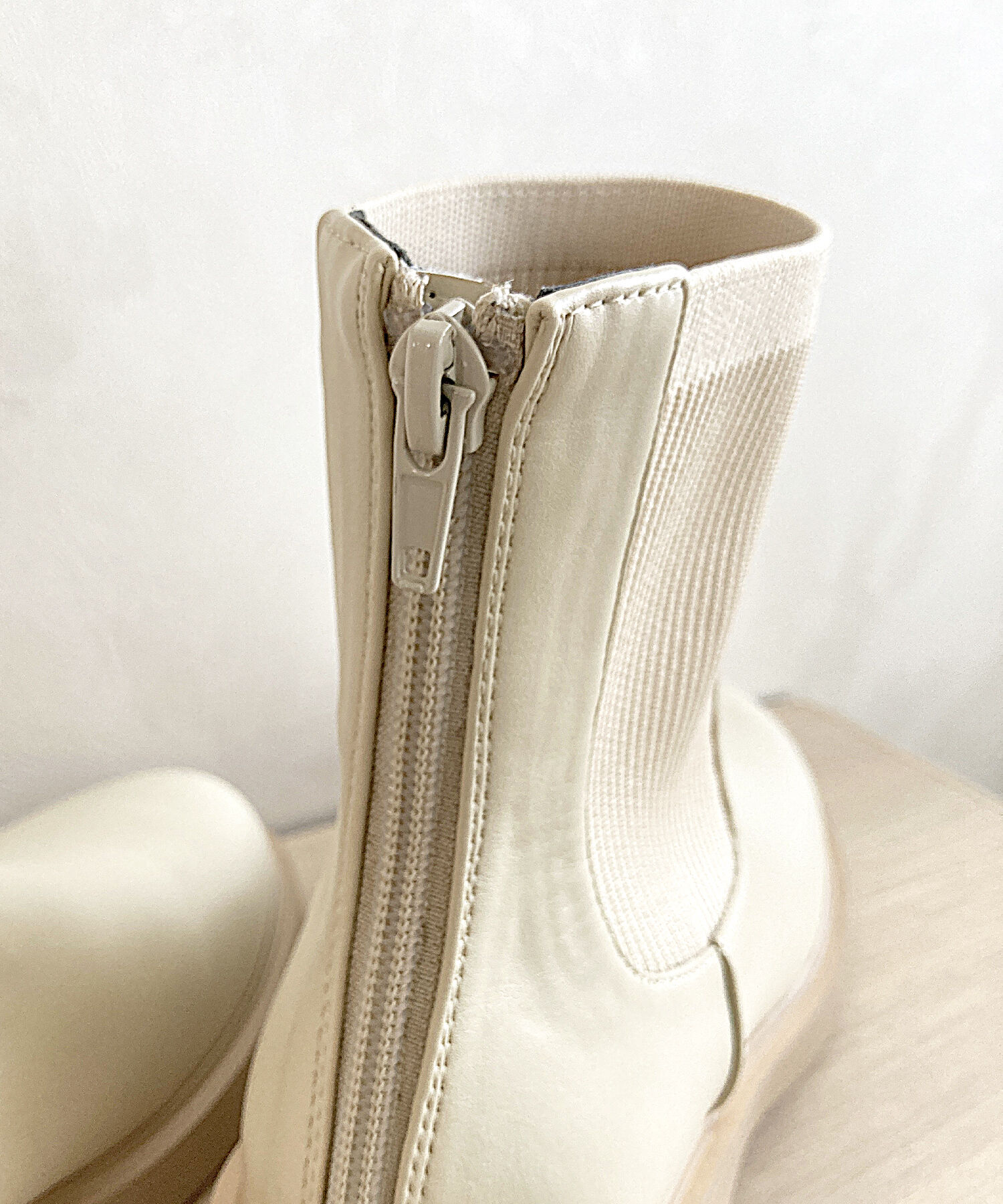 WA Oriental TRaffic「リブ ニット バックジップ ブーツ /42407 ショートブーツ 厚手クッション」|ショートブーツ|