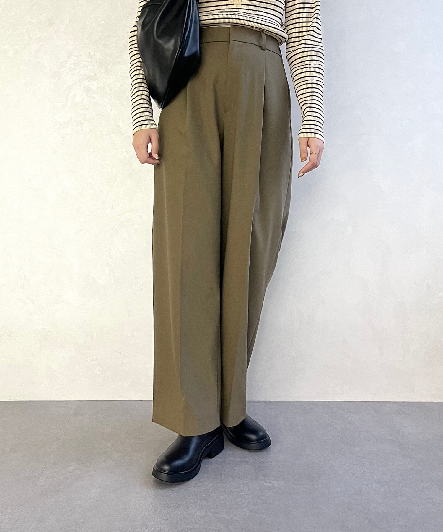 WA Oriental TRaffic「リブ ニット バックジップ ブーツ /42407 ショートブーツ 厚手クッション」|ショートブーツ|