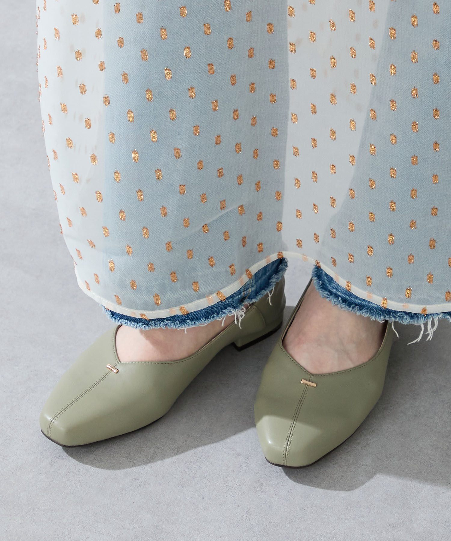 ORiental TRaffic「ゴールドパーツVカットバブーシュ/51312」|パンプス|