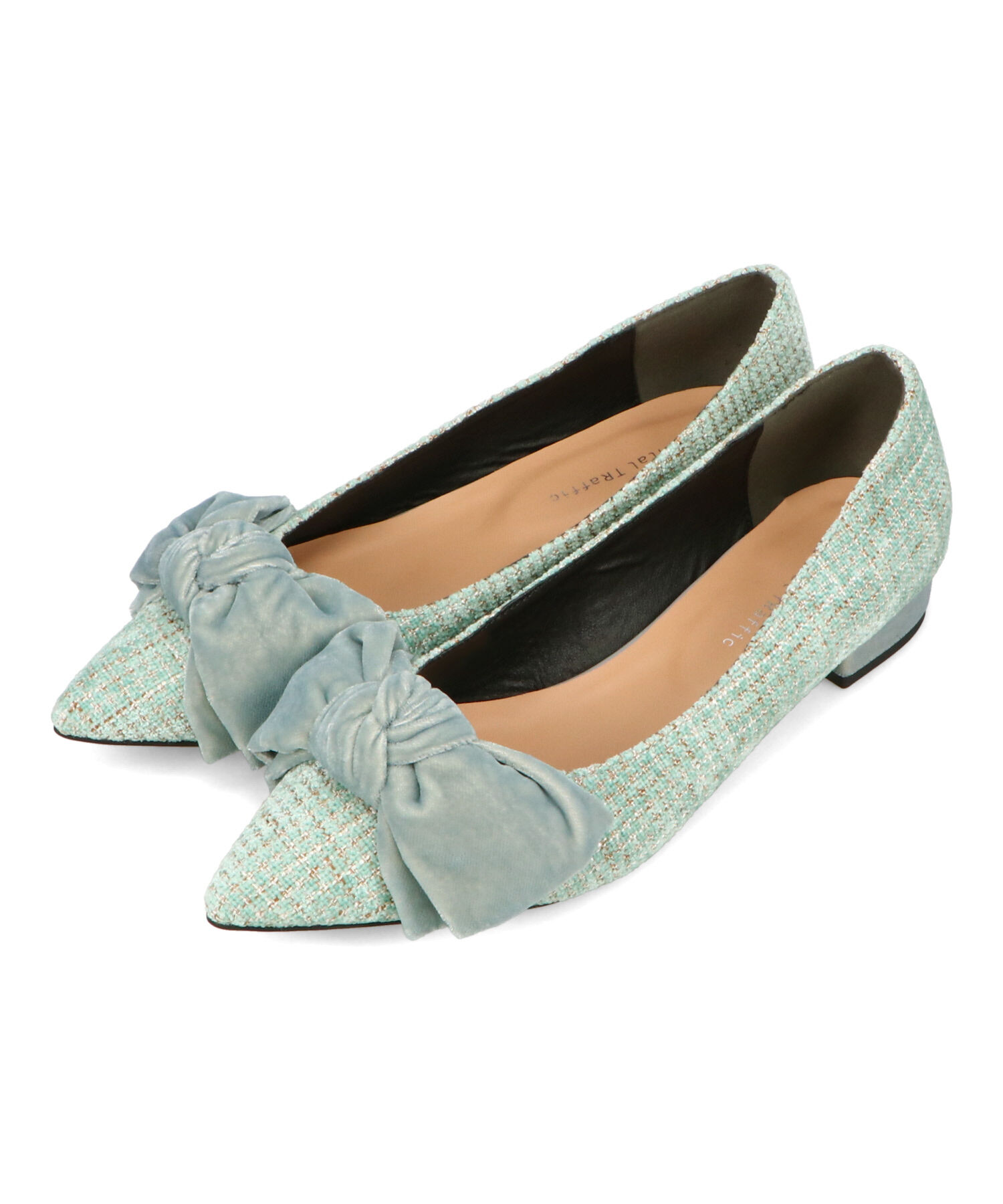 ORiental TRaffic「ベロアリボン&times;ツイード フラット パンプス /51302」|パンプス|