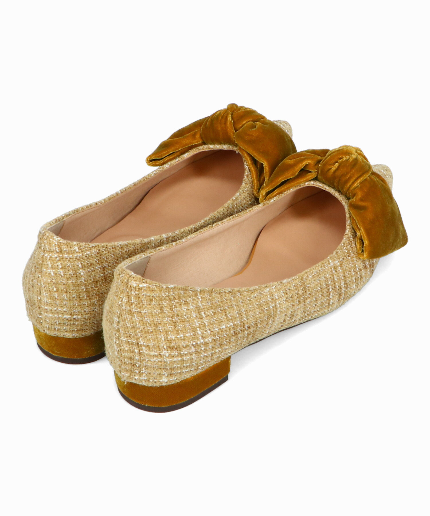 ORiental TRaffic「ベロアリボン&times;ツイード フラット パンプス /51302」|パンプス|