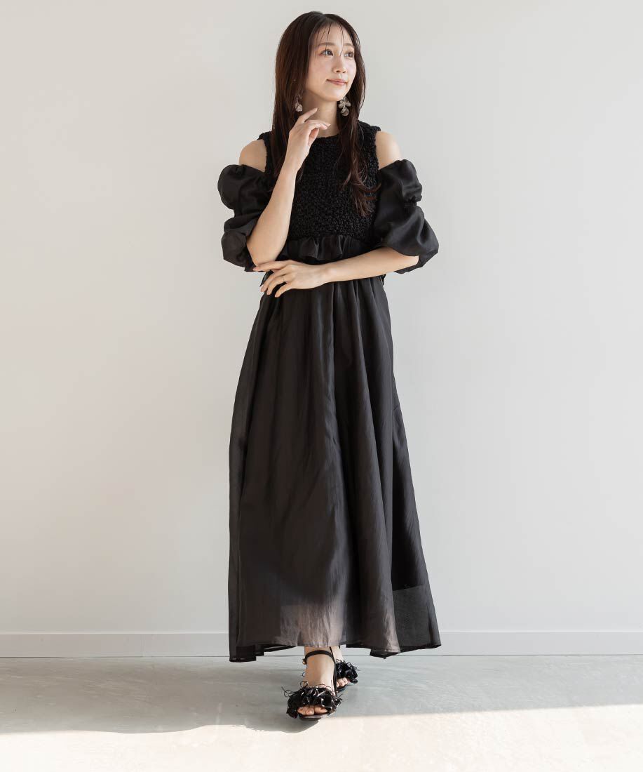  「ミニリボンフリルヒールサンダル」|サンダル|