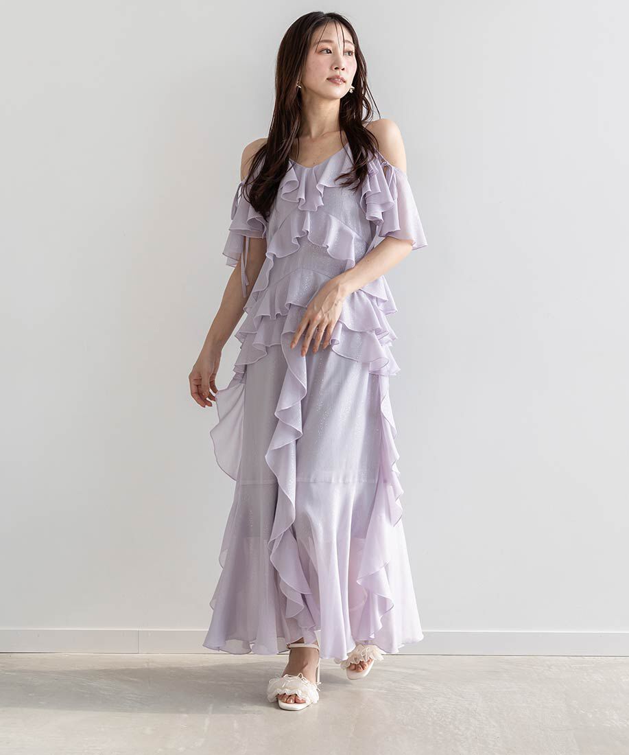  「ミニリボンフリルヒールサンダル」|サンダル|