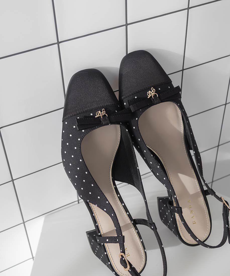  「ミニリボンバックストラップパンプス」|パンプス|