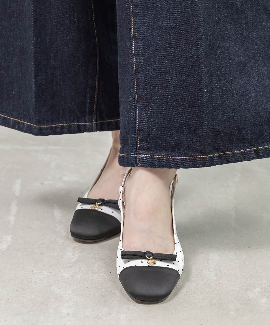  「ミニリボンバックストラップパンプス」|パンプス|