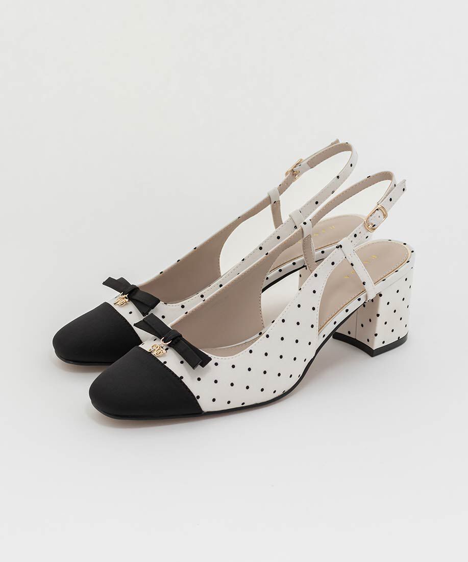  「ミニリボンバックストラップパンプス」|パンプス|