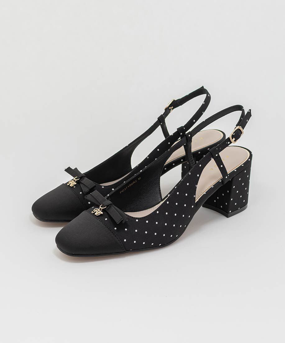  「ミニリボンバックストラップパンプス」|パンプス|