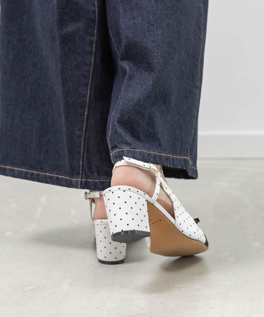  「ミニリボンバックストラップパンプス」|パンプス|