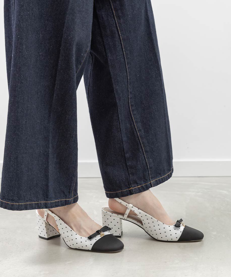  「ミニリボンバックストラップパンプス」|パンプス|