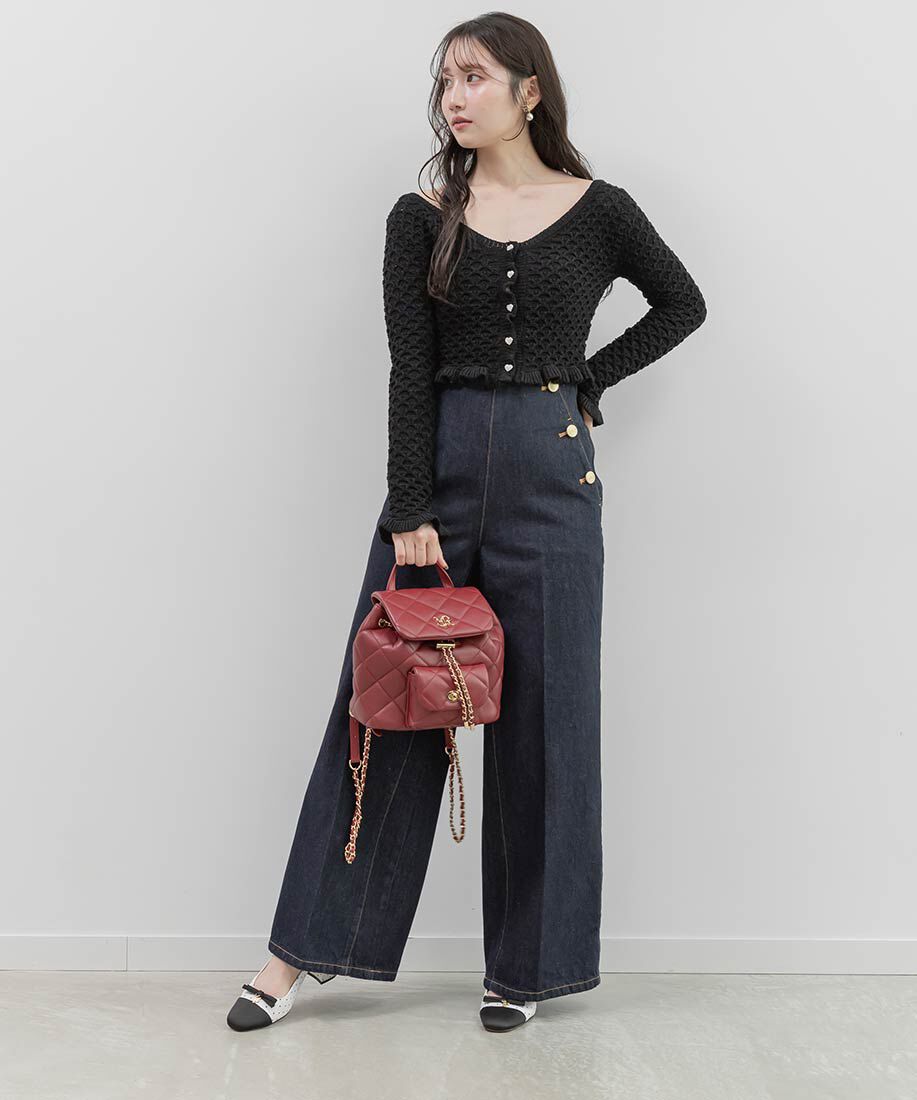  「ミニリボンバックストラップパンプス」|パンプス|