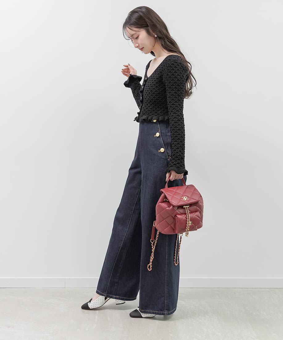  「ミニリボンバックストラップパンプス」|パンプス|