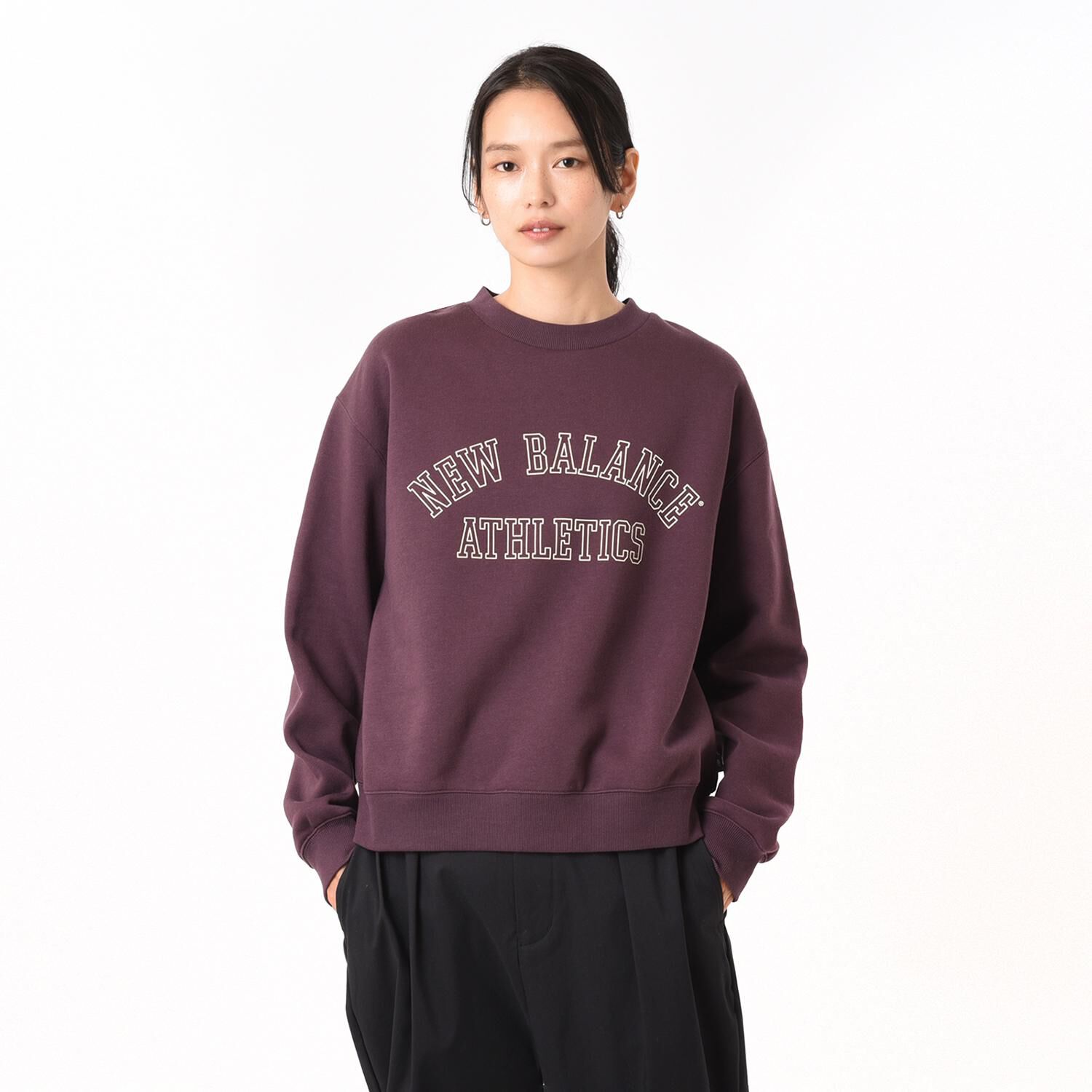 NEW BALANCE 「【NEW BALANCEｳｪｱ】W ｸﾞﾗﾌｨｯｸﾌﾚﾝﾁﾃﾘｰｸﾙｰ」|スウェット・ジャージ|ブルー