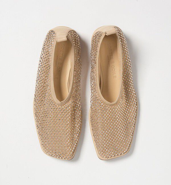 ODETTE E ODILE「スクエアビジューネット フラット10&uarr;」|パンプス|