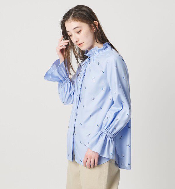 UNITED ARROWS「フリルカラー フレアスリーブ ブラウス」|シャツ・ブラウス|