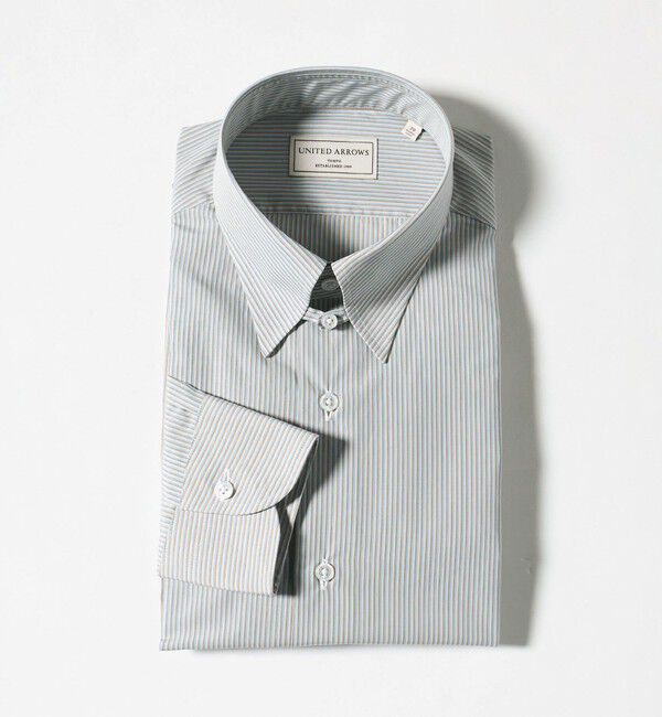 UNITED ARROWS「ALBINI ファンシーストライプ タブカラー シャツ」|シャツ・ブラウス|LT.BLUE
