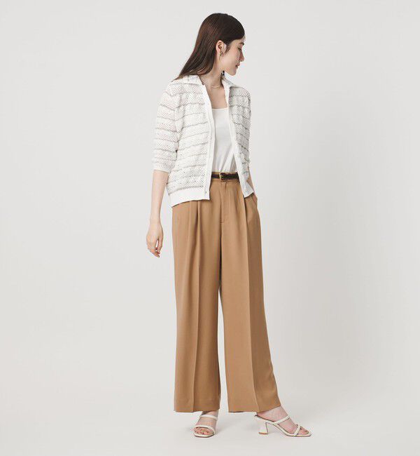 UNITED ARROWS「P 2タック ワイドパンツ ‐吸水速乾 帯電防止 接触冷感 ウォッシャブル‐」|スラックス|