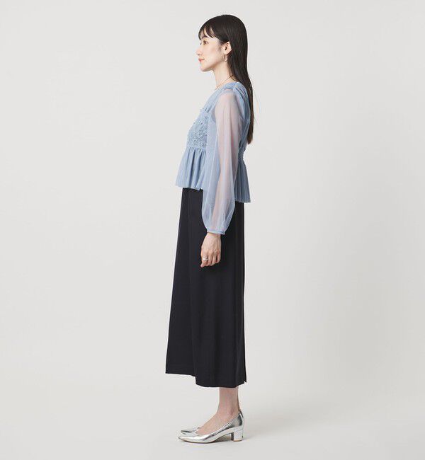 UNITED ARROWS「チュール サテン コンビ ワンピース」|ワンピース|