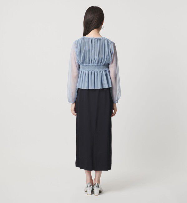 UNITED ARROWS「チュール サテン コンビ ワンピース」|ワンピース|