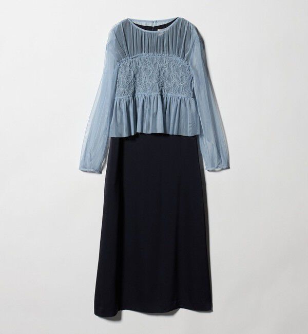 UNITED ARROWS「チュール サテン コンビ ワンピース」|ワンピース|