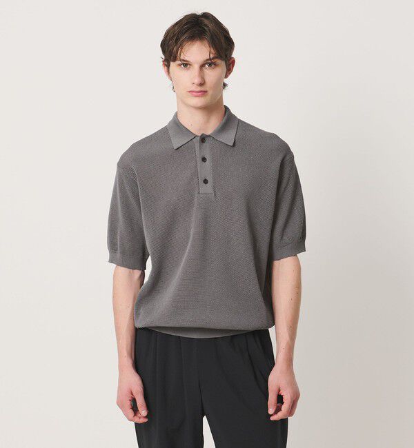 UNITED ARROWS「シャーリーカーン バーズアイ ニットポロシャツ」|ポロシャツ|MD.GRAY