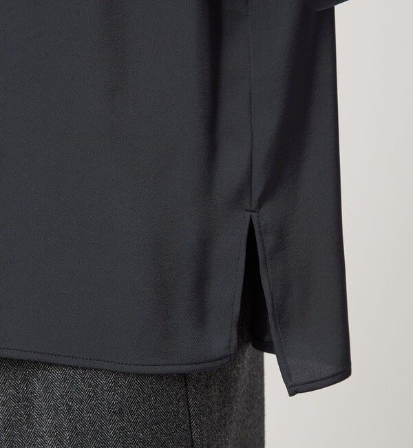 UNITED ARROWS green label relaxing「サテン スタンドネック ギャザー ブラウス」|シャツ・ブラウス|