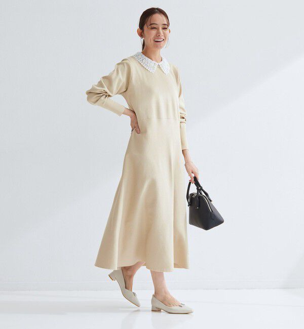 UNITED ARROWS green label relaxing「エリレース 2WAY ニット ワンピース ウォッシャブル」|ワンピース|