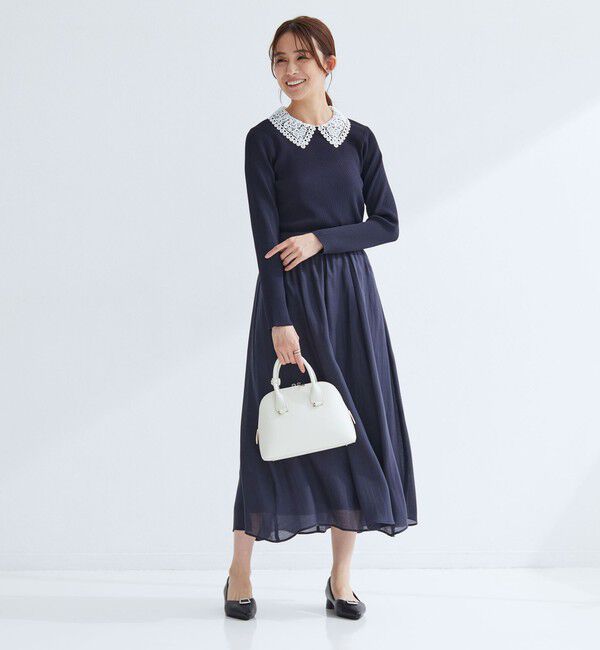 UNITED ARROWS green label relaxing「リブ エリレース 2WAY ニット プルオーバー ウォッシャブル」|ニット・セーター|