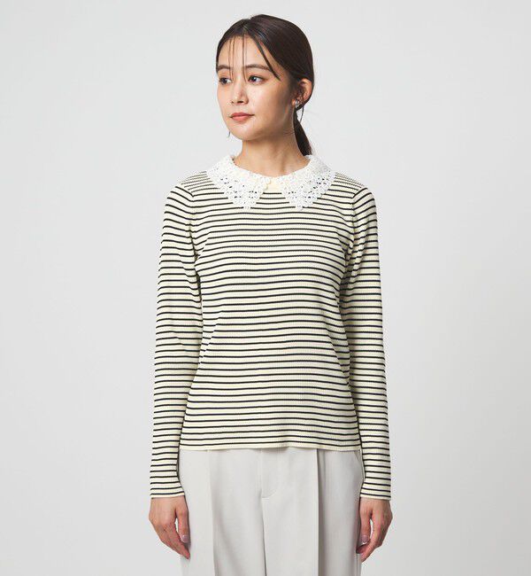 UNITED ARROWS green label relaxing「リブ エリレース 2WAY ニット プルオーバー ウォッシャブル」|ニット・セーター|