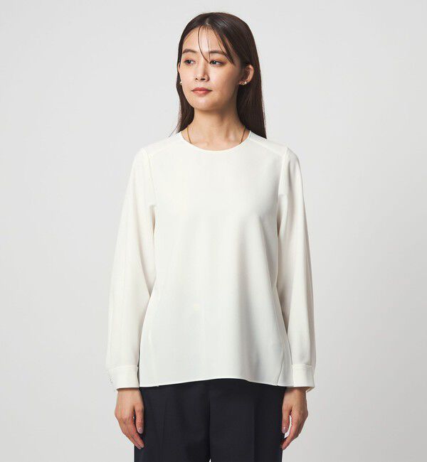 UNITED ARROWS green label relaxing「［size SHORTあり］パウドレ プリーツ ブラウス ウォッシャブル ストレッチ」|シャツ・ブラウス|