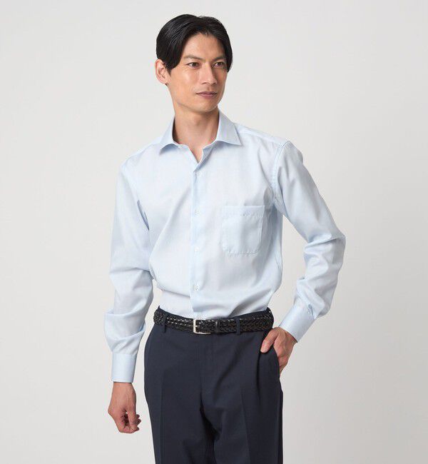 UNITED ARROWS green label relaxing「コットン ナローストライプ ワイドカラー ドレスシャツ -イージーアイロン-」|シャツ・ブラウス|LT.BLUE