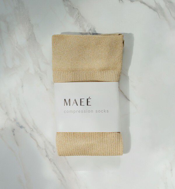 UNITED ARROWS green label relaxing「＜MAEE＞コンプレッション ソックス （グリッターリブ） / 着圧ソックス / 靴下」|ソックス|GOLD